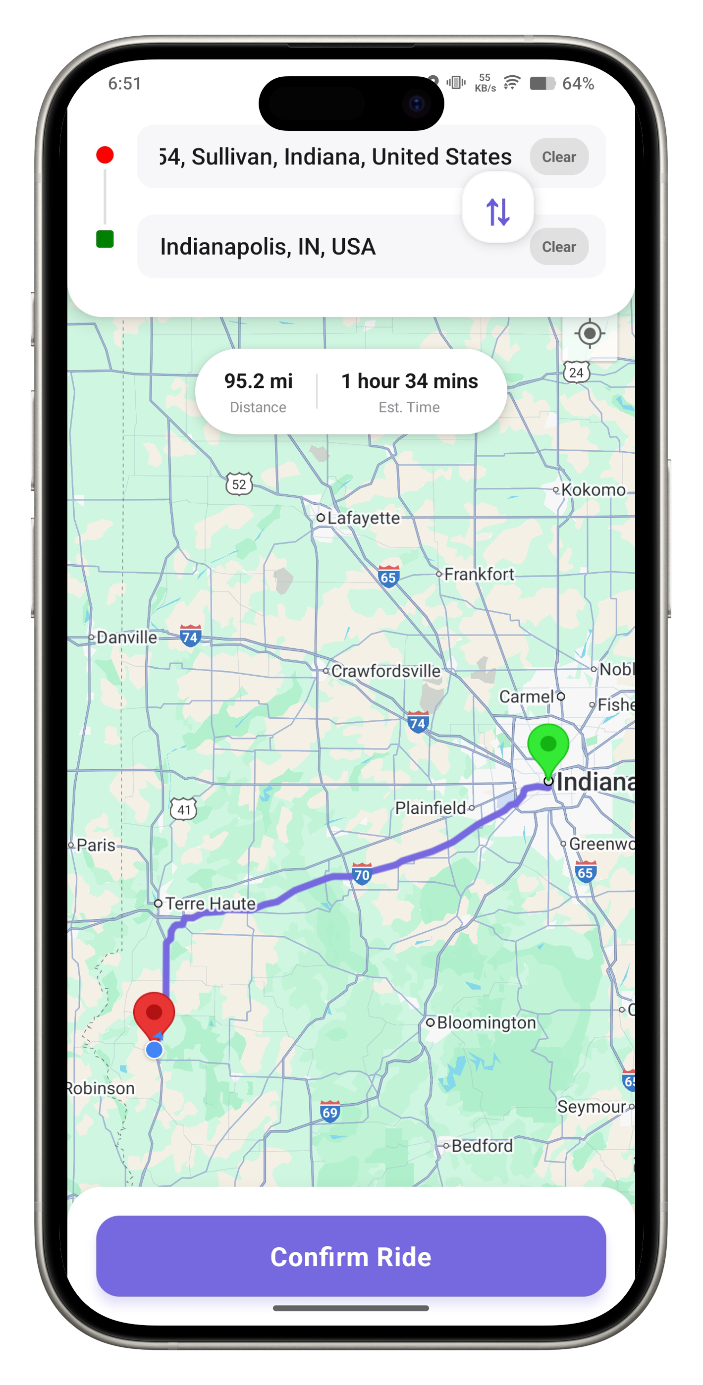 ZygoRIde home screen showing available rides